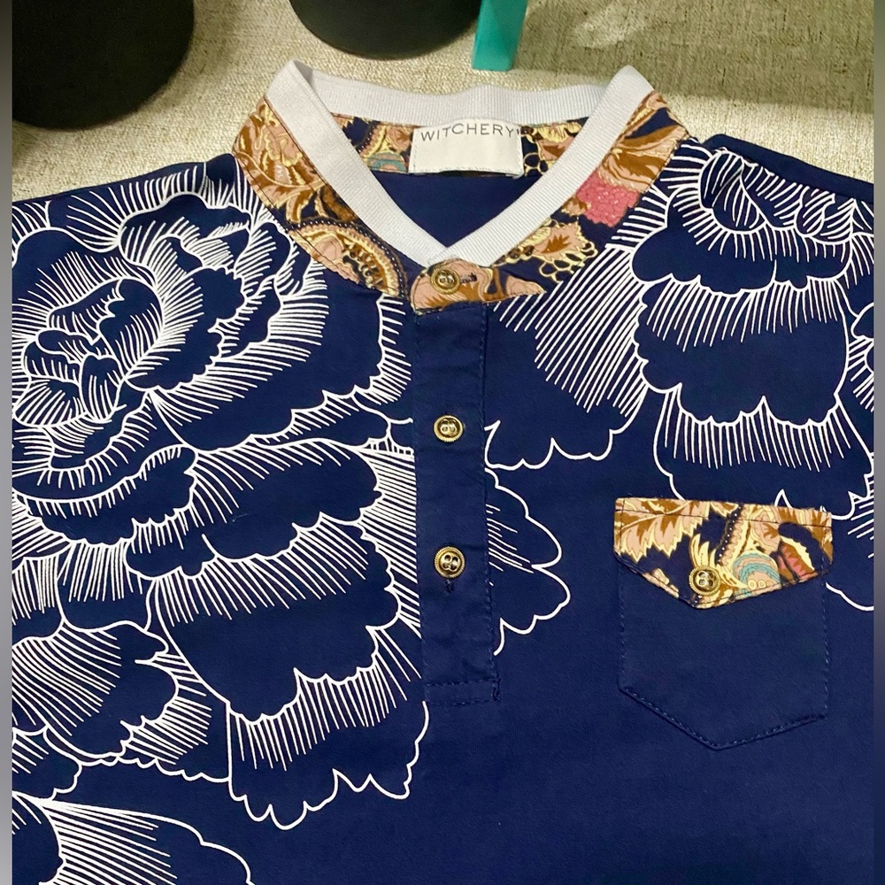 🦋WITCHERY, Cotton and satin blouse, oriental style 🦋